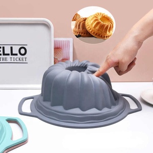 Moule à pain rond, moule à gâteau avec bord en acier inoxydable intégré, <span class=keywords><strong>silicone</strong></span>, démoulage facile, <span class=keywords><strong>plaque</strong></span> à pain grillé, résistance à haute température, moule à pain - Product Image 4