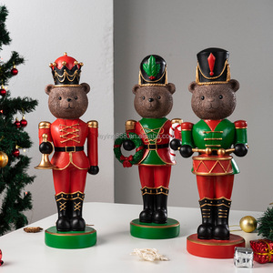 Figurine décorative de Noël personnalisée, ours batteur de tambour, royaume, figurine en résine, soldat, <span class=keywords><strong>casse</strong></span>-<span class=keywords><strong>noisette</strong></span> - Product Image 2