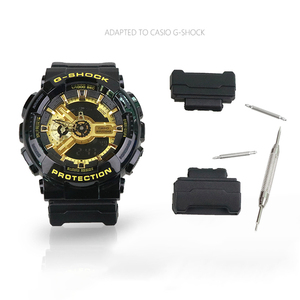 LAIHE Bracelets de montre en acier inoxydable avec connecteur adaptateur noir en TPU pour montre-bracelet en plastique Outils et accessoires Pièces détachées - Product Image 6