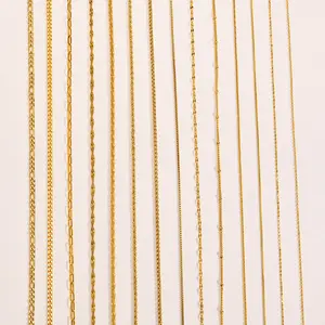 Custom Stainless Steel Figaro Box Link Rope Snake Chain Necklace 18K Gold Plated Stainless Steel Necklace For Jewelry Making