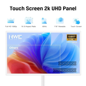 Televisor Móvil <span class=keywords><strong>de</strong></span> 22, 24, 27 y 32 Pulgadas, Reproductor <span class=keywords><strong>de</strong></span> Video <span class=keywords><strong>Facebook</strong></span> y Tiktok, Pantalla Táctil LCD Giratoria, Televisor Portátil Interactivo Inteligente con Batería - Product Image 2