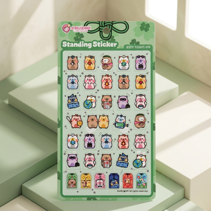 [Sowony Playground] Standing <b>3D</b> Pop PVC <b>Stickers</b> Lucky Capybara Charm Cute Animal Cartoon UV Printed <b>Sticker</b> Sheet for Diary - Product Image 2