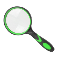 LARREX Portable 75mm Optical Handheld Non-Slip Simple Shatterproof 10X Magnifying Glasses Senior Kids Reading ABS+Glasses Light