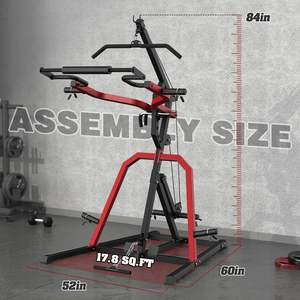 Rack <span class=keywords><strong>de</strong></span> musculation pliable, système <span class=keywords><strong>de</strong></span> squat et <span class=keywords><strong>de</strong></span> rameur LAT à levier, station d'entraînement à domicile, rapport 2:1 (sans disques <span class=keywords><strong>de</strong></span> poids) personnalisable - Product Image 3