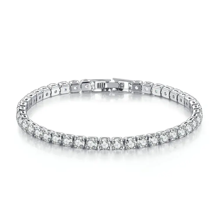 White Gold Bracelet Accessories Women Hip Hop Jewelry Iced Out Diamond Charm Bracelet