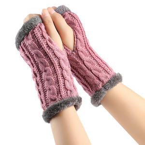 Gants longs sans doigts femmes mitaines hiver bras plus chaud tricoté bras manches <span class=keywords><strong>Fine</strong></span> décontracté doux filles Goth vêtements gants gothiques - Product Image 2