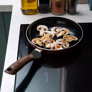 Ensemble de poêles à frire antiadhésives en cuivre avec manche en bois, rondes, pour cuisinières à gaz et à induction - Product Image 5