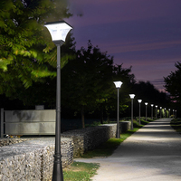 Lampe solaire DC pour pelouse extérieure moderne à succès, IP65, étanche, avec poteau de 1 m, lumière LED de jardin avec télécommande, aluminium + PC, à intensité variable