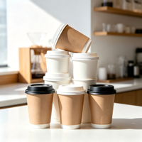 Gobelets en papier jetables pour bar à jus, smoothie shop, boissons froides, logo personnalisé, vente en gros de gobelets en papier