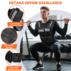 Multifunctional Adjustable Weighted Vest for Core <b>Strength</b> <b>Training</b> Weighted Exercise Tactical Weight Vest Fitness <b>Training</b> - Product Image 4