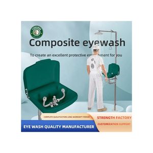 Gasolinera Estación de lavado de Ojos de emergencia <span class=keywords><strong>portátil</strong></span> de pie 304 316 Ducha de seguridad de acero inoxidable y lavado de ojos - Product Image 5