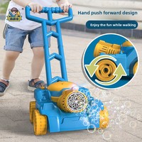 Chariot à pousser en plastique avec fonction de soufflage automatique de bulles, jouet pour enfants pour une utilisation en plein air en été