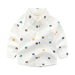 Camisa de Manga Larga para Niños con Cuello Oxford y Estampado de Osito, Tienda en Línea de Venta al Por Mayor - Product Image 2