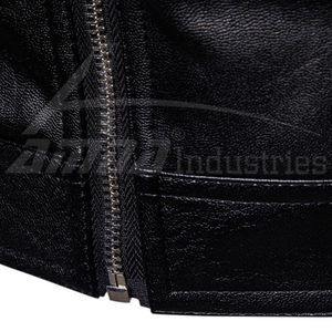 แจ็กเก็ตแฟชั่นหนังแท้คุณภาพดี,เสื้อแจ็กเก็ตสีดำสำหรับผู้ชาย - Product Image 4