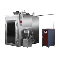 Nouvelle machine à fumer les aliments et la viande entièrement automatique, capacité industrielle de 1000 kg, fumoir en acier inoxydable 304