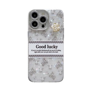 <span class=keywords><strong>Coque</strong></span> de téléphone portable de luxe en TPU <span class=keywords><strong>avec</strong></span> motif floral, camélia blanc et paillettes, protection intégrale de l'écran et de l'objectif, design antichoc pour la protection de la caméra - Product Image 2