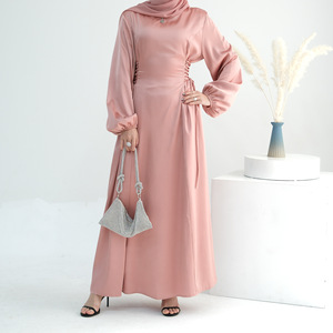 Ultimo Modello di Abito Casual da Donna in Raso, Manica Lunga, Abbigliamento Islamico Arabo del Medio Oriente, Abbigliamento Modesto Musulmano, Abaya 2025 - Product Image 2
