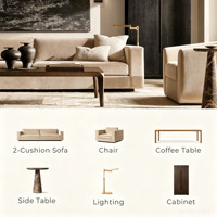 Canapé-lit de luxe pour villa, avec coussins confortables pour assise et dossier, ensemble de meubles de salon pour appartement et villa, mobilier d'intérieur