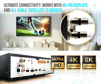 Konektor Koaksial CATV RF Kuningan Berlapis Nikel Tahan Air 75 Ohm 3GHz TV Satelit Digital RG6 F Konektor Kompresi