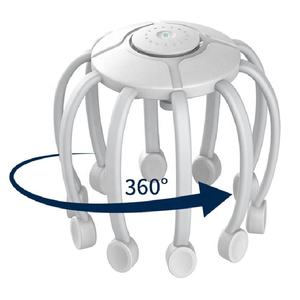 <span class=keywords><strong>MELYA</strong></span> Masseur de cuir chevelu portable en forme de pieuvre, masseur de tête sans fil à vibration, blanc et noir, 1100 mAh - Product Image 4