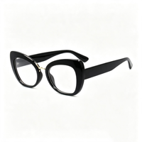 Lunettes Rétro Anti-Lumière Bleue Cat Eye en Métal SM19009 - Monture PC Légère avec Verres en Résine Transparente pour Hommes et Femmes