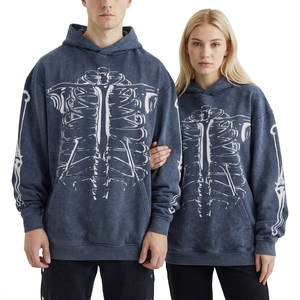 เสื้อฮู้ดโอเวอร์ไซส์แบบยูนิเซ็กซ์ ผ้าฝ้ายเฟรนช์เทอร์รี่ สีพื้น สวมใส่สบายๆ สำหรับฤดูใบไม้ร่วง ระบายอากาศได้ดี เป็นมิตรกับสิ่งแวดล้อม พิมพ์ลายพัฟฟ์ ทรงปกติ - Product Image 1