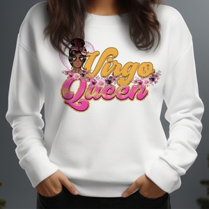 22 de agosto al 22 de <span class=keywords><strong>septiembre</strong></span> Virgo Queen Zodiac Praying Afro Girl Birthday DTF Transfer Printing Garment Heat Sticker Applique - Product Image 4