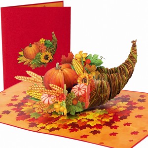 Thanksgiving Pop Up Greeting <b>Card</b> Autumn Harvest 3D Paper <b>Card</b> Holiday Gift <b>Table</b> Decor - Product Image 1