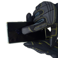 Gants de mécanicien robustes antidérapants, compatibles écran tactile, résistants à l'abrasion, anti-vibrations, anti-chocs, à doigts complets, sans silicone