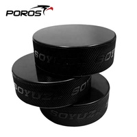 POROS rondelles de hockey sur glace en caoutchouc pour la pratique et l'entraînement classique, règlement officiel, 6oz diamètre 3 "épaisseur noir