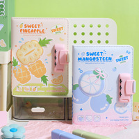 Journal codé sur le thème de la boutique de fruits, carnet créatif verrouillable, carnet à mot de passe pour les élèves du primaire, bloc-notes à pages colorées, cadeau