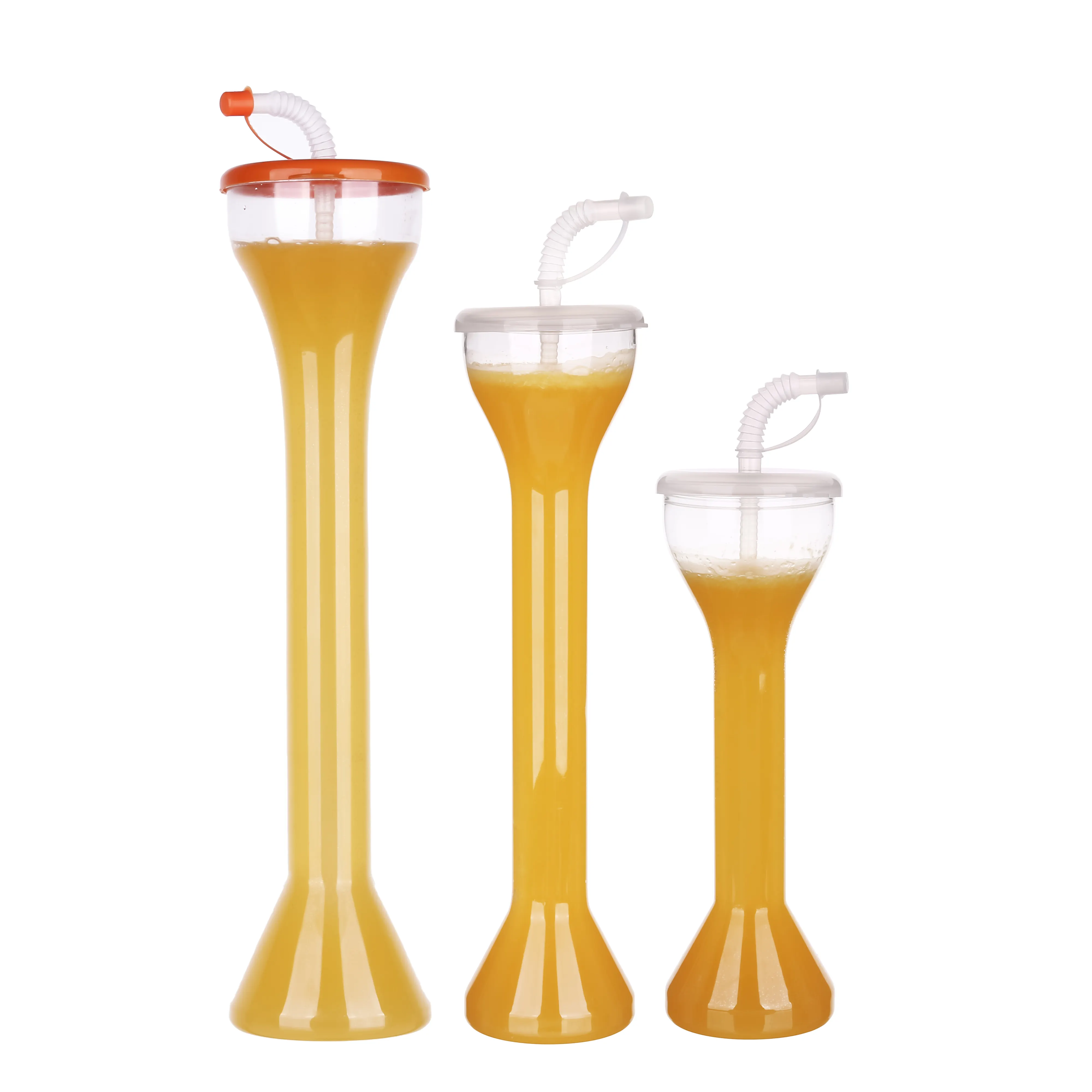 700ml wholesale color plastic long drinking party stick slush yard cup with straw