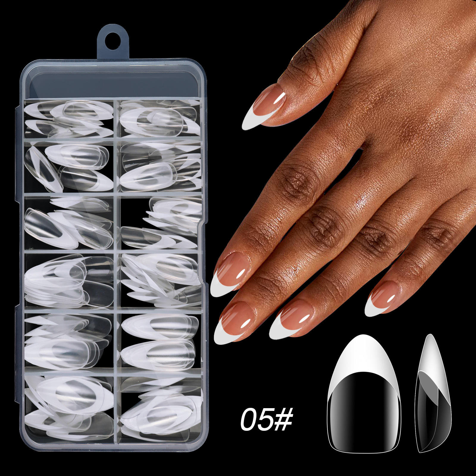 5- [White] 120 French pointed nail