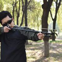 Lance-pierre tactique télescopique PIAOYU Haimas, équipement de tir à longue portée réglable avec kit complet pour la chasse