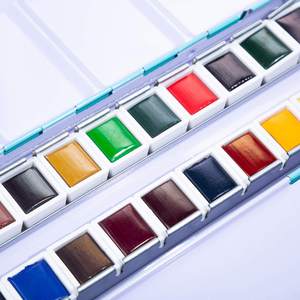 Professional 12 24 36 48 Colors Solid Watercolor <b>Paint</b> <b>Set</b> with Portable Box for Art Craft Diy Painting - Product Image 3