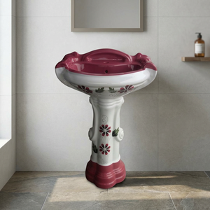 Sterling Colorful Rectangle Ceramic Pedestal Wash Basin Modern Designer Bathroom Sink - Product Image 5