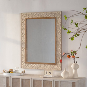 Vintage Carved Rectangular <b>Wall</b> <b>Mirror</b> Ornate Frame <b>For</b> Living Room Bedroom Retro Decor - Product Image 4
