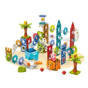 热卖动物园大理石磁性积木玩具151PCS儿童玩具大理石磁性积木礼品