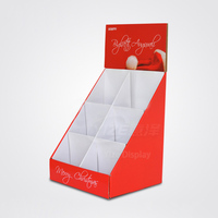 Logo personnalisé pour présentoir de comptoir de supermarché, présentoir publicitaire en carton à 3 niveaux, boîte de présentation portable avec séparateur, montage facile