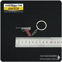 Mini porte-clés mousqueton modèle pistolet 98K en alliage, design artistique moderne écologique, impression numérique pour garçons et gamers