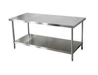 Étagère de comptoir en acier inoxydable sur mesure, organisateur de rangement soudé pour table, à un ou deux niveaux, pour équipement de cuisine et de restauration