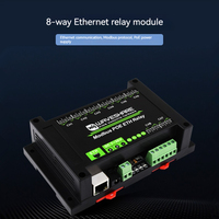 Módulo de Relés de 8 Vías de Grado Industrial, Micro Snow Modbus POE ETH, Tipo de Carcasa para Riel, Comunicación Ethernet, Modelo de Red