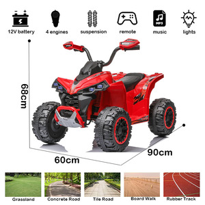 Cuatrimoto Eléctrica <span class=keywords><strong>para</strong></span> Niños de 12V con Baterí<span class=keywords><strong>a</strong></span>, Doble <span class=keywords><strong>Motor</strong></span>, Todoterreno, 4 Ruedas, Luces LED y Música - Product Image 2