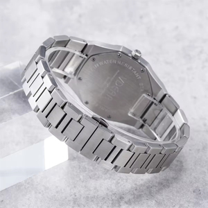 OEM Classic Minimalist Men's Quartz <b>Watch</b> Ultra-Thin Luxury Octagon Case Waterproof Luminous Feature <b>Black</b> Leather Crystal - Product Image 4