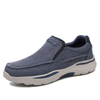 Chaussures décontractées pour personnes âgées, style slip-on, dessus en toile souple, semelle extérieure légère en EVA, doublure en mesh respirant, absorption des chocs