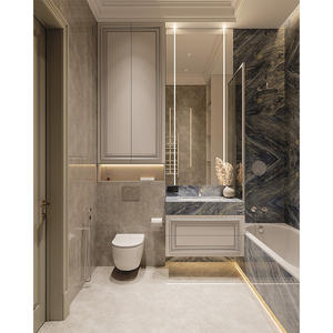 Wholesale Modern Stainless Steel <strong>MDF</strong> Double Single Wooden <strong>Panel</strong> <strong>Bath</strong> Cabinet LED Mirror Wall Hung Floor Standing Installation - Product Image 1
