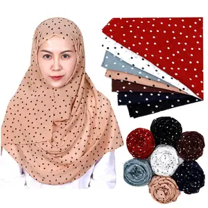 뜨거운 판매 도매 이슬람 여성 스카프, 여성 Shawls, 폴카 도트 무늬 스카프 아랍어 hijab