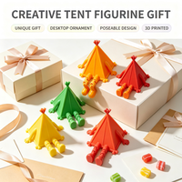 Figurine de tente imprimée en 3D avec articulations mobiles, décoration mignonne pour étagère de bibliothèque, ornement unique pour présentation sur table, décoration de bureau à domicile
