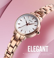 Jam tangan Quartz mewah Logo kustom OEM untuk wanita minimalis baja tahan karat 30M tahan air grosir dari Guangzhou harga murah