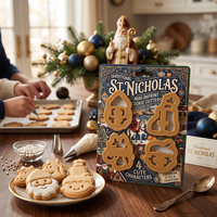 Emporte-pièces miniatures en plastique Saint-Nicolas, moules à biscuits en fondant, emporte-pièces pour argile polymère et mini emporte-pièces pour boucles d'oreilles en argile